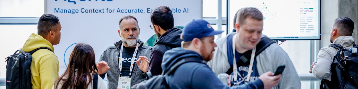 Jeremy Adams talking with developers at a conference